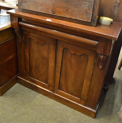 Lot 1220 - A Victorian mahogany two-door cupboard, 92cm by 38cm by 83cm h