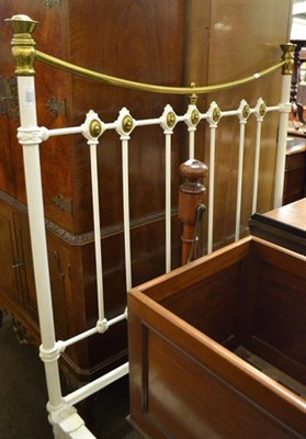 Lot 1228 - A Victorian painted brass single bedstead, 107cm by 214cm by 136cm