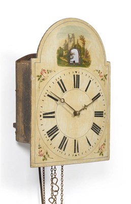 Lot 1430 - An Early Black Forest Cuckoo Clock, circa 1820, 11-inch painted arched dial, painted floral...