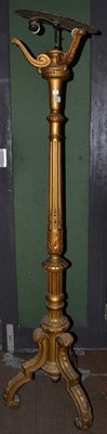 Lot 1241 - A gilt gesso standard lamp, 183cm high (a.f.)