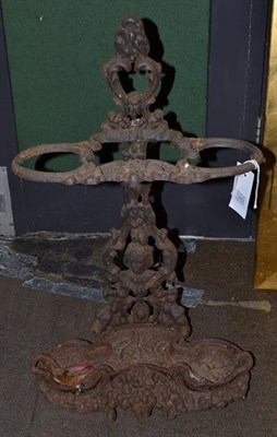 Lot 1242 - A Victorian cast iron stick stand 37cm by 35cm