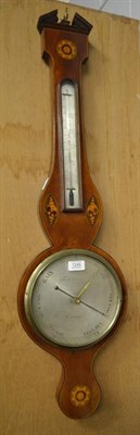 Lot 1245 - An early 19th century mahogany shell inlaid wheel barometer, signed A Corti