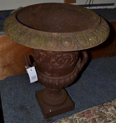 Lot 1273 - A pair of cast metal urns, 49cm diameter by 62cm high