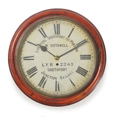 Lot 1435 - A Railway Station Wall Clock, signed W Rothwell, Liverpool, Southport and Preston, L.Y.R 2243...