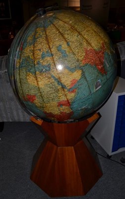 Lot 1283 - A large floor standing illuminated terrestrial globe with by Georama Ltd with Art Deco style...