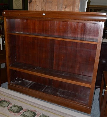 Lot 1322 - A large mahogany open bookcase with adjustable shelves, 161cm by 30cm by 147cm