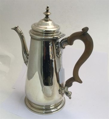 Lot 2000 - A George II Silver Coffee-Pot, Maker's Mark ?B, London, Probably 1742, tapering and on...