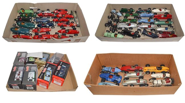 Lot 21 - 1950's Open Wheel Racing Cars: A Collection of Forty-Eight Scratch-Built Painted Wooden Models