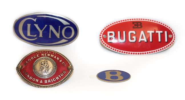 Lot 25 - ~ A 1920/30 London & Brighton Red Enamelled Oval Car Badge, supplied by George Newman & Co,...