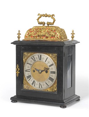 Lot 1446 - A Late 17th Century Ebonised Table Clock with Basket Top, John Beale, Fecit, circa 1685, with...