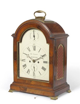 Lot 1447 - A Mahogany Striking Table Clock, John Greenwood, Rochester, circa 1810, with arched top, brass...