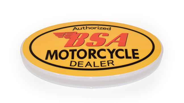 Lot 50 - An Illuminated Car Display Sign: Authorised BSA Motorcycle Dealer, with low voltage...