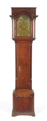 Lot 1451 - A Mahogany Chiming Longcase Clock, the caddied hood with Corinthian capped columns, wavy shaped...