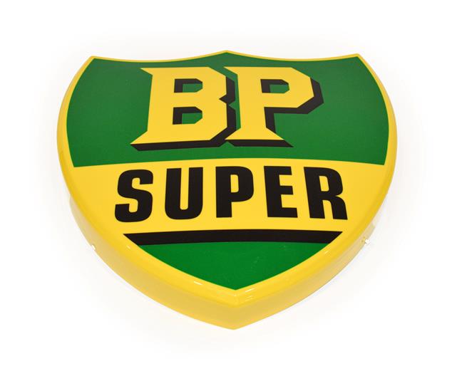Lot 90 - An Illuminated Car Display Sign: BP Super, with low voltage transformer, 54cm high