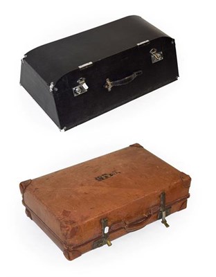 Lot 102 - A Hard-Bodied Car Case, suitable for a 1930/40 motor car, with chromed metal fittings and...