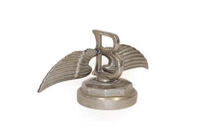 Lot 124 - A 1920's Bentley 3 Litre Horizontal Winged Flying B Mascot, with nickel plated finish, the...
