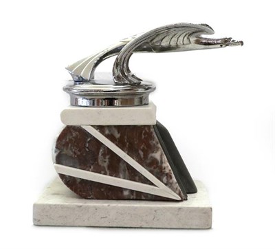 Lot 125 - Chevrolet: A 1930's Art Deco Chrome-Plated Car Mascot, modelled as a stylised eagle, mounted on...
