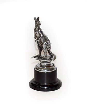 Lot 142 - A 1020/30 Nickel Plate on Brass Chrome Mascot, as a kangaroo standing on a moulded base, mounted in