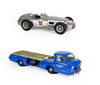 Lot 168 - CMC 1:18 Scale Mercedes Benz 1954 Renntransporter together with Mercedes Benz W196...