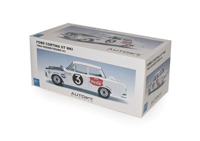 Lot 169 - Autoart 1:18 Scale Ford Cortina GT Mk1 1964 Huges/Young (Excellent box Excellent)