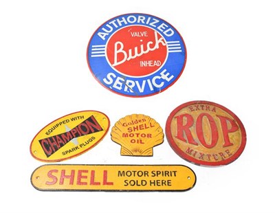 Lot 187 - ~ Buick Authorised Service: A Reproduction Aluminium Single-Sided Advertising Sign, 50cm wide;...