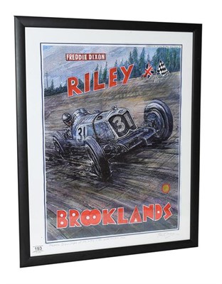 Lot 193 - Phil May (b.1925)  Freddie Dixon's Riley Sets Record at Brooklands  Giclee poster print on...