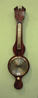 Lot 1462 - A Mahogany Wheel Barometer, signed G Groce, York, circa 1820, with broken arched top, inlaid...