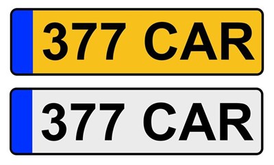 Lot 260 - ~ Cherished Registration Number 377 CAR, with retention certificate issued 15 07 16, expiring 25 07