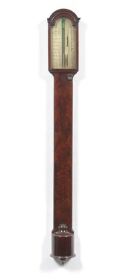 Lot 1466 - A Mahogany Stick Barometer, signed Fraser, Bond Street, London, circa 1810, well figured case...