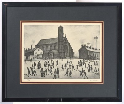 Lot 2010 - After Laurence Stephen Lowry RBA, RA (1887-1976) ''St. Mary's Beswick'' Signed in pencil and...
