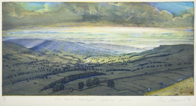 Lot 2015 - Piers Browne (b.1949) ''From Ellerkin, Wensleydale: September Afternoon'' Signed, inscribed and...