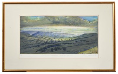 Lot 2015 - Piers Browne (b.1949) ''From Ellerkin, Wensleydale: September Afternoon'' Signed, inscribed and...