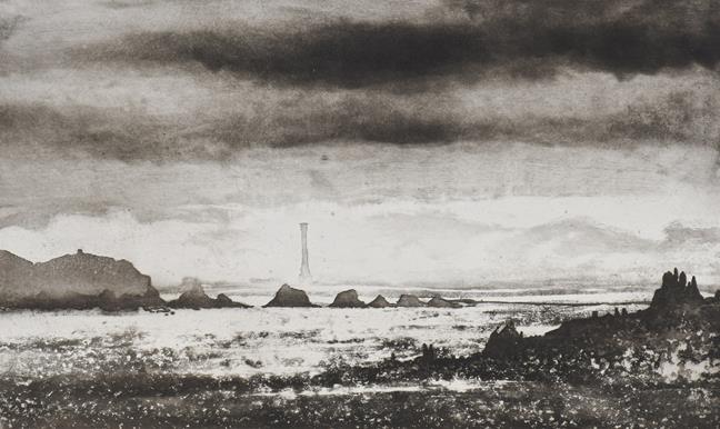Lot 2017 - Norman Ackroyd CBE, RA (b.1938) ''Bishop's Rock'' Signed and dated (20)05, inscribed and...