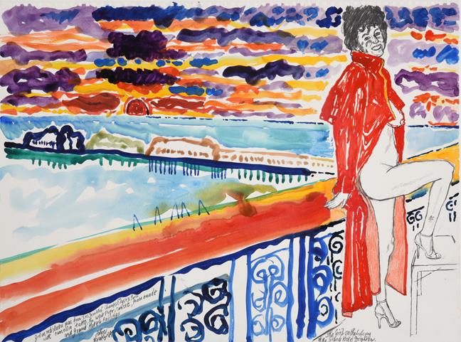Lot 2056 - John Randall Bratby RA, LG, ARCA (1928-1992) ''The Girl on the Balcony of the Grand Hotel...