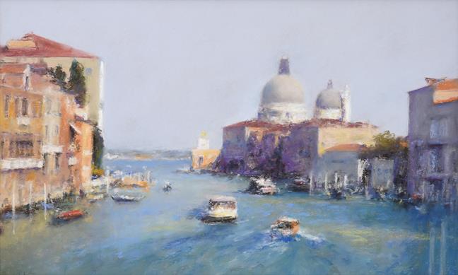 Lot 2061 - Bob Richardson PS (b.1938) The Grand Canal, Venice Signed, pastel, 99cm by 59cm  Provenance: Walker
