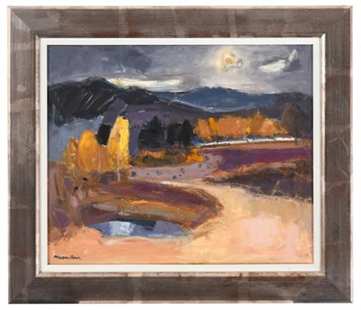 Lot 2065 - Sheila MacMillan (1928-2018) Scottish ''Kincraig Marsh''   Signed, oil on canvas, 48cm by 58cm...
