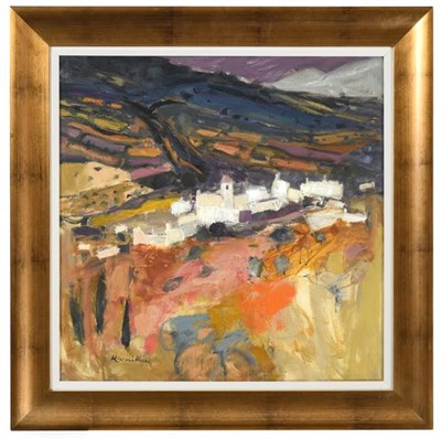 Lot 2068 - Sheila MacMillan (1928-2018) Scottish ''Capileira Spain'' Signed, oil on canvas, 57cm by 57cm...