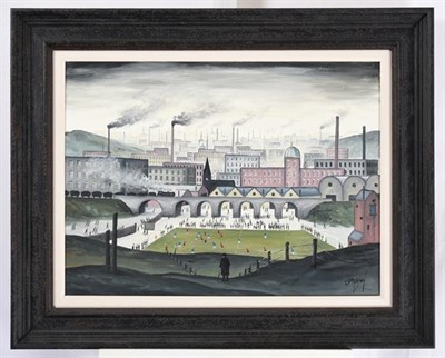 Lot 2085 - JP Wilson (Contemporary) Match of the Day Signed, inscribed verso, oil on canvas, 44.5cm by...
