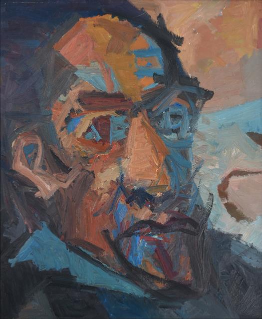 Lot 2101 - Dave Pearson (1937-2008) Self Portrait (1990) Oil on board, 75cm by 62.5cm  Artist's Resale...