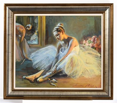 Lot 2108 - Mariya Molodyh (b.1973) Russian  ''Sasha'' Signed, oil on canvas, 49.5cm by 59cm  Provenance:...