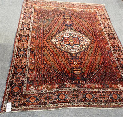 Lot 1485 - Afshar Rug  South East Persia  The lozenge shaped field centred by an ivory cusped medallion...