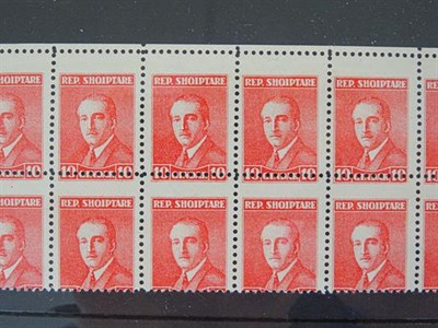 Lot 2049 - Albania, 1925 President Zogu 10q rose-red, perf 111/2 (SG.196a), mint never hinged block of...