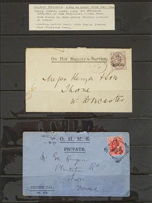 Lot 2160 - Great Britain postal history and Machin error, Inland Revenue officials of Victoria (SG.O3) and...