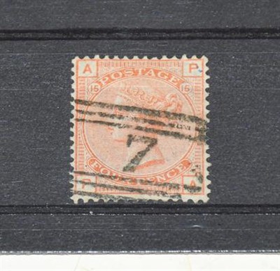 Lot 2167 - 1873-80 4d vermilion SG 152 (plate 15), very finely cancelled.