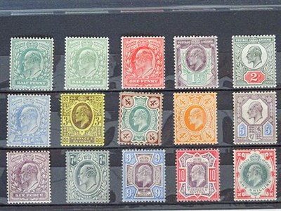Lot 2173 - Great Britain, KEVII set to 1/-, 1902-10 mint set SG.215-313, approx. cat. £350 as cheapest types.