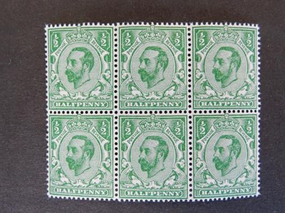 Lot 2175 - Great Britain, 1911 Downey Head ½d green shades, Die 1a yellow-green and bluish green,...