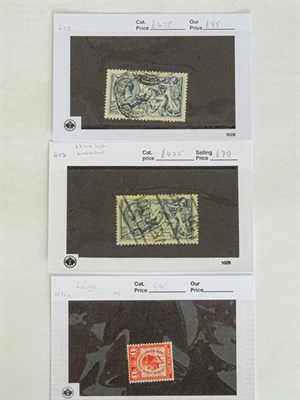 Lot 2177 - Great Britain, KGV group, 1913 Waterlow 10/- seahorse, two used examples with minor...