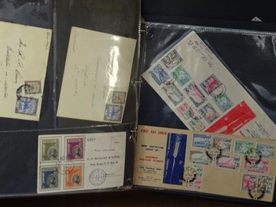 Lot 2200 - Worldwide Covers in five cover albums, largely Commonwealth KGVI/QE2 incl. commercial mail,...