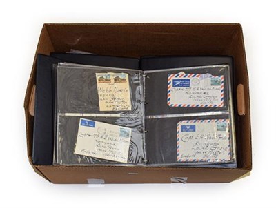 Lot 2200 - Worldwide Covers in five cover albums, largely Commonwealth KGVI/QE2 incl. commercial mail,...