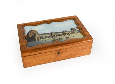 Lot 30 - A Collection of Assorted Items, including: a wood box, the hinged cover set with a reverse...